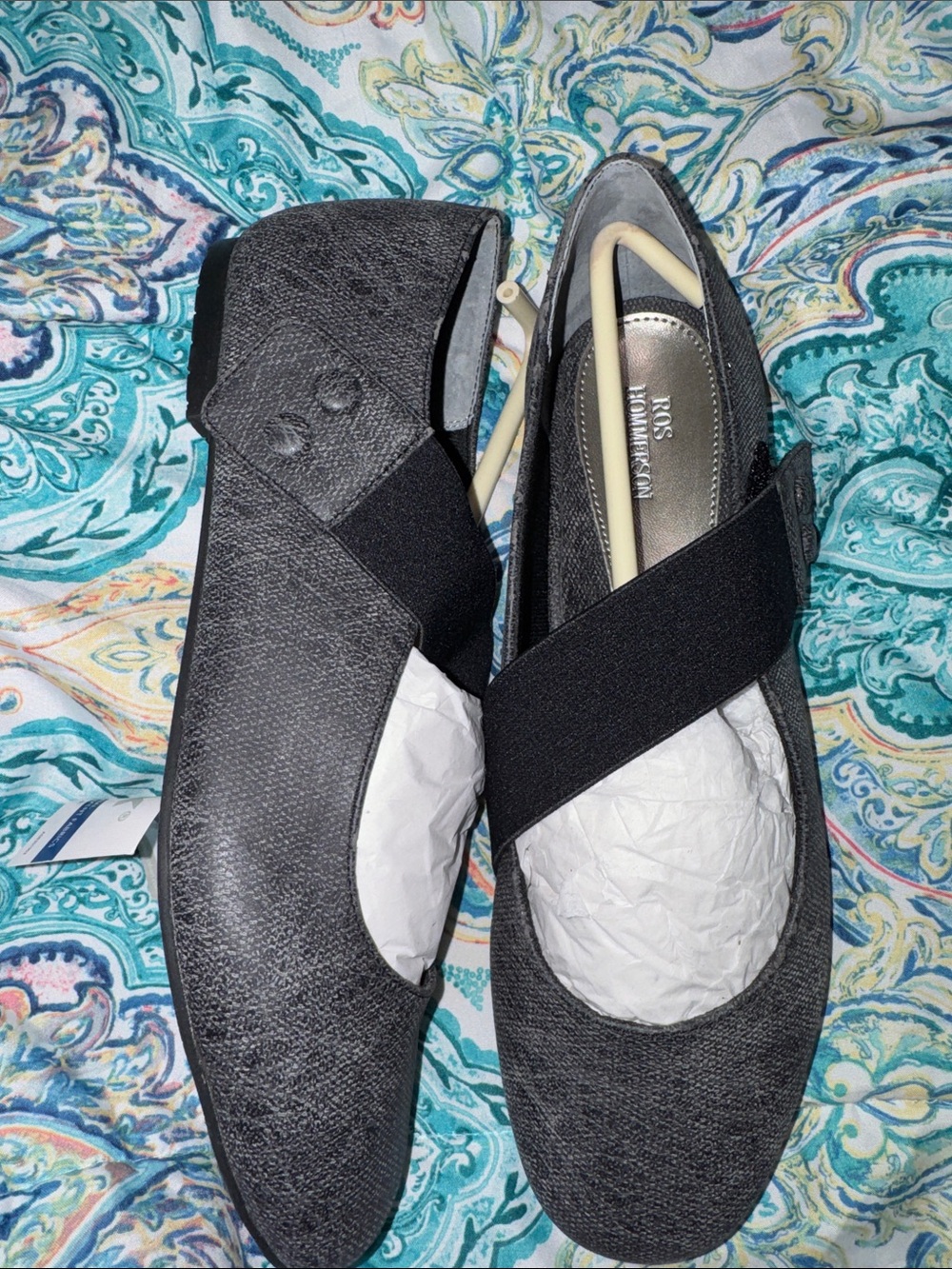 Ros Hommerson Charcoal Gray Slip-On Elastic Strap Flats - Picture 3 of 3
